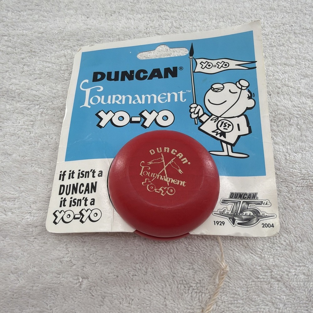 Vintage Duncan Tournament 75th Anniversary Yo Yo Cross Flags Genuine Red